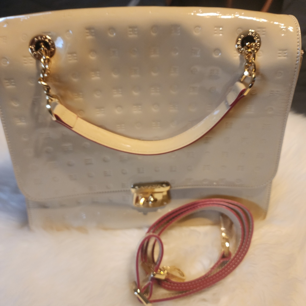 Arcadia Cream Shoulder Bag with Gold Accents